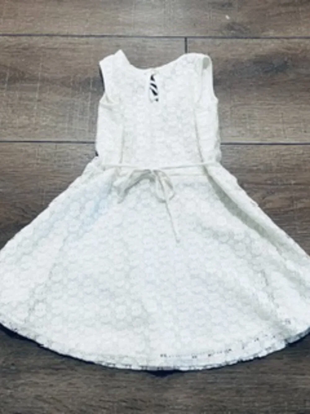 Lily Bleu Dress Girls size 4 White Lace A-Line sleeveless